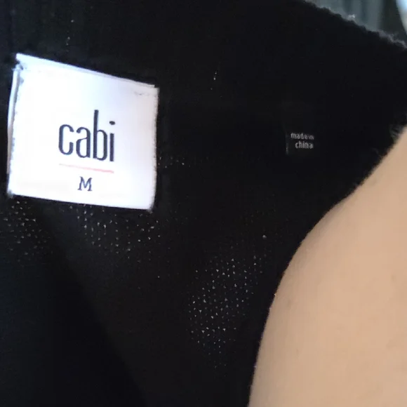 CAbi Black Sweater with Faux Fur Sleeves - Picture 2 of 7